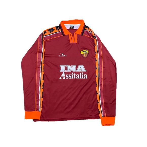 AS Roma | Men’s Large Retro 98/99 Long-Sleeve Jersey - Picture 1 of 8